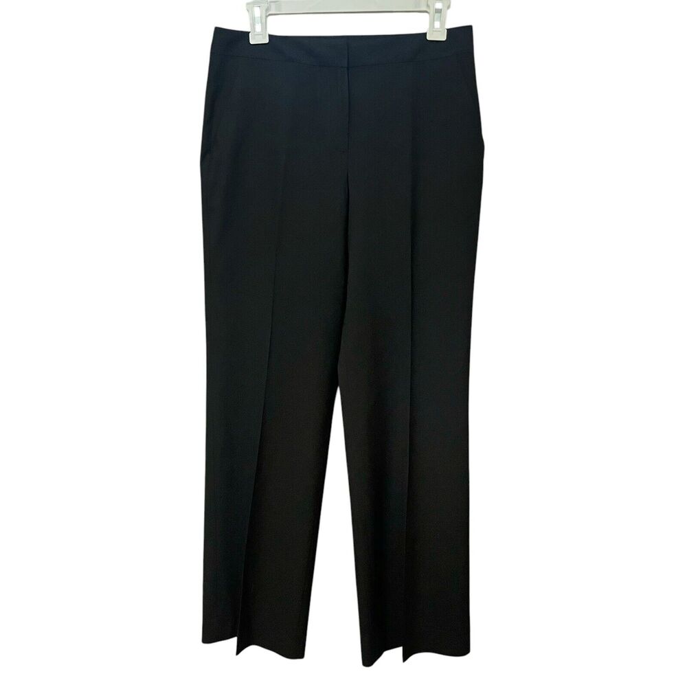 St John Caviar Straight Leg Trousers Size 6 Black Classic Career Quiet Luxury - Picture 1 of 8